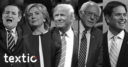 Picture of Ted Cruz, Hilary Clinton, Donald Trump, Bernie Sanders, Marco Rubio