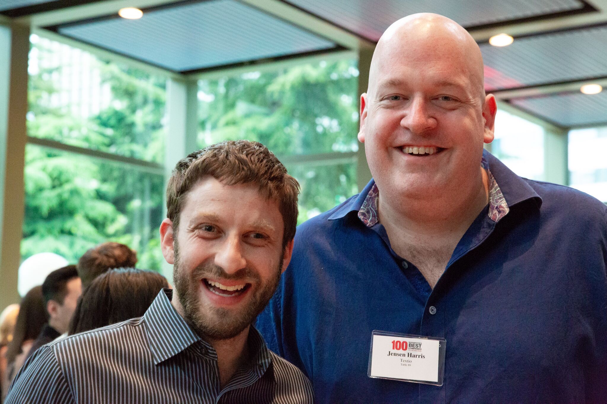 Textio's Co-Founder alongside the Director of Product at the Best Places to Work ceremony