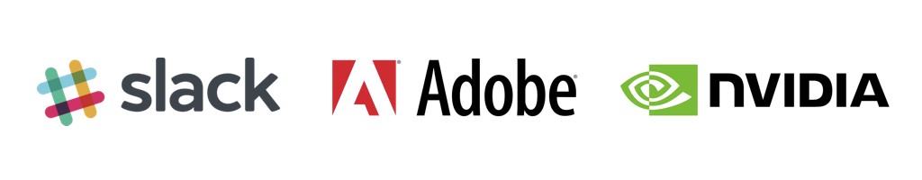 Slack, Adobe, and NVIDIA logos