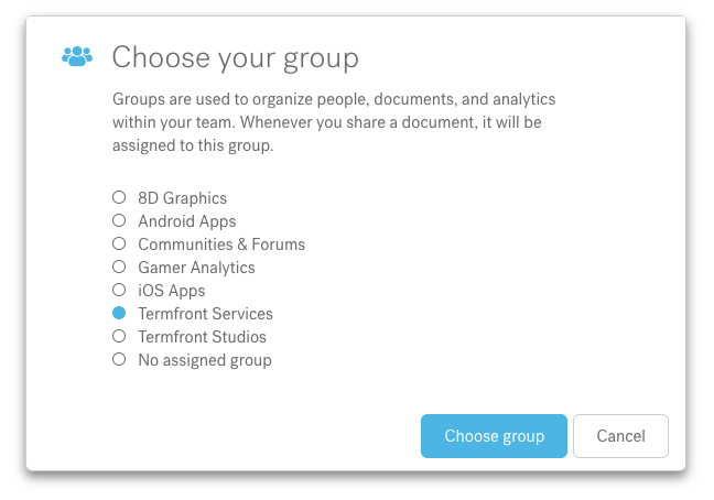 The new groups feature - choose your group selector