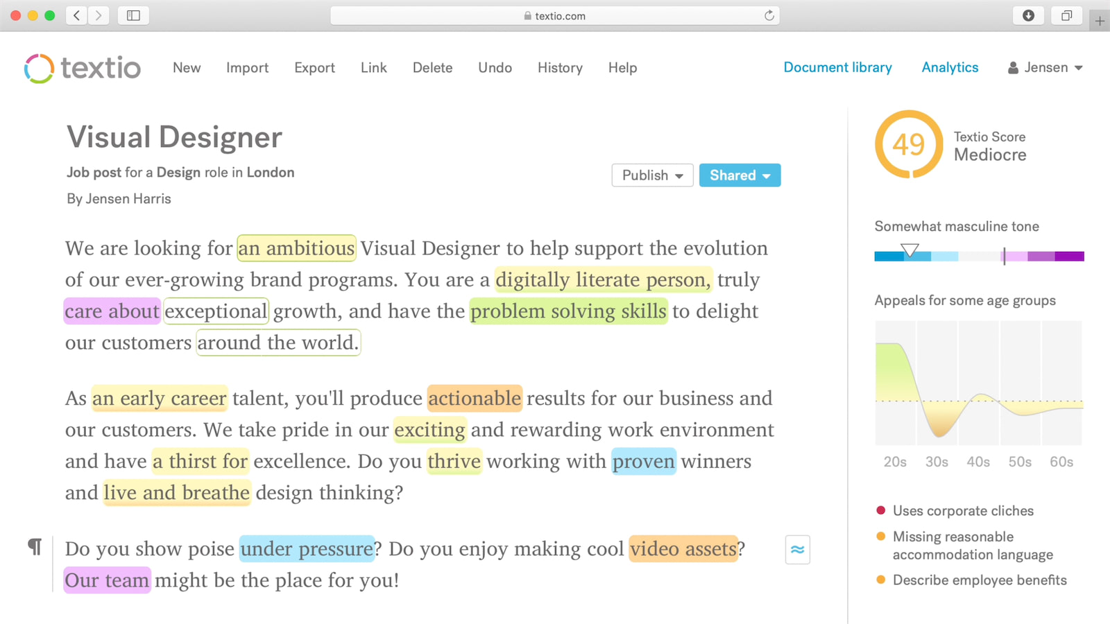 Attract talent with data-driven inclusion guidance | Textio