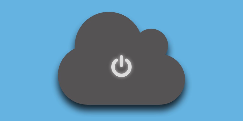 Image of a gray cloud with a power icon on it