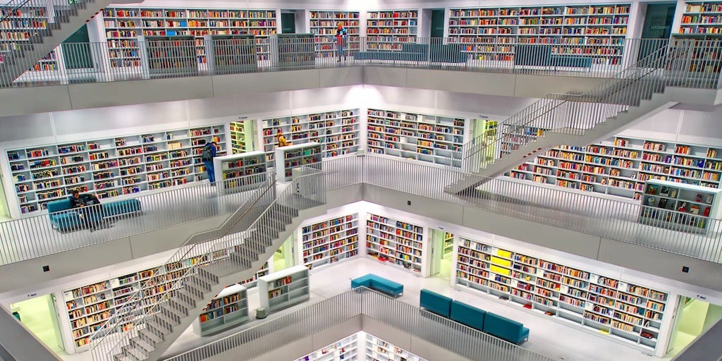 Photo of a four story library