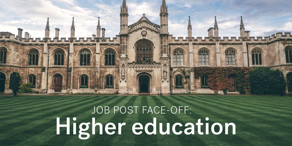 Job post face-off Higher Education