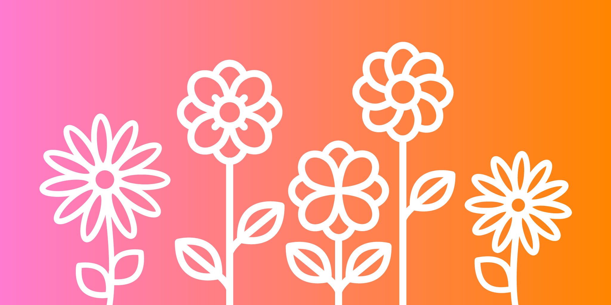 pink and orange image with flowers