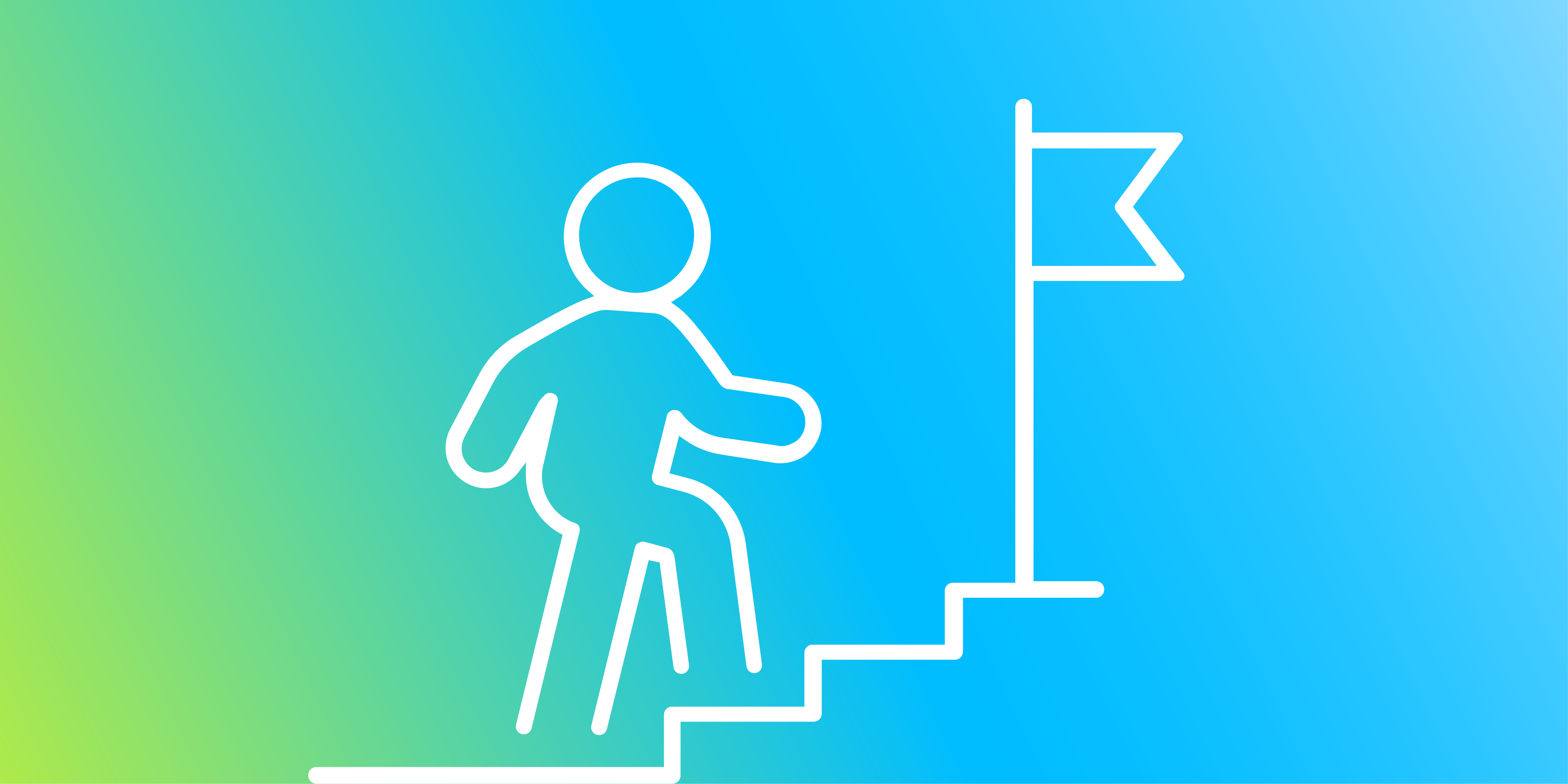 Image of a person climbing stairs to success