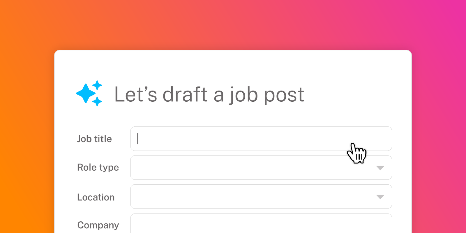 pink and orange image with with screenshot of generate a job post image