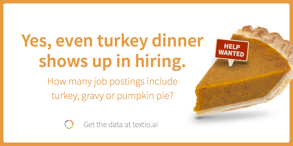 How many job postings include turkey, gravy or pumpkin pie?