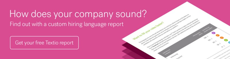 Sample hiring language report with a button to request a free report to see how your company sounds