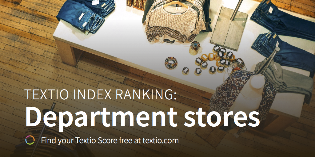 Textio Index Ranking: Department stores