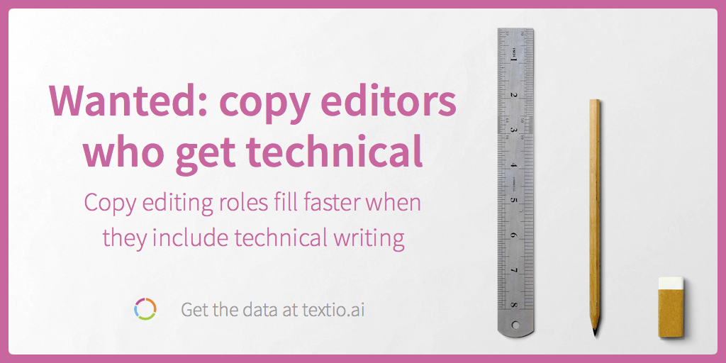 Copy editing roles fill faster when they include technical writing