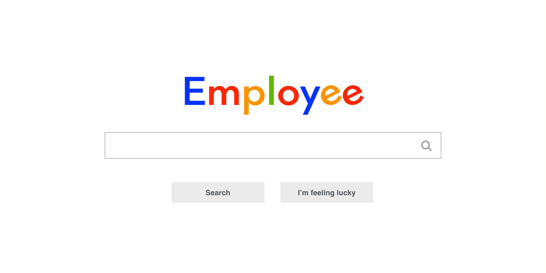 Employee search bar with two buttons Search and I'm feeling lucky buttons